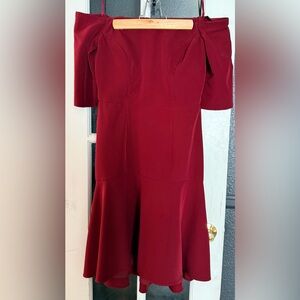 Milly Off-the-Shoulder Burgundy Women’s Dress